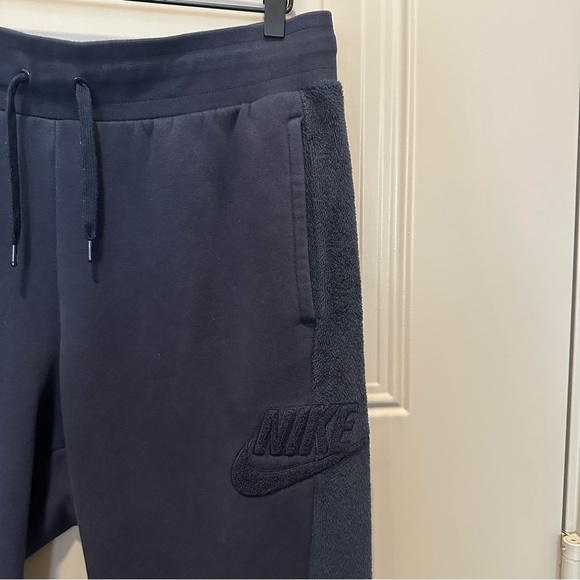 Nike Men’s Fleece Panel Joggers Navy Blue Size Extra Large XL - Picture 5 of 6